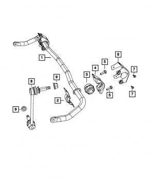Front stabilizer Dodge Charger 15-20 rest rwd 29mm