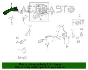 Door handle outer front left Lexus RX350 RX450h 10-15 keyless