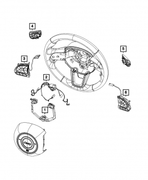 Right rear steering wheel control buttons for Jeep Compass 20-21