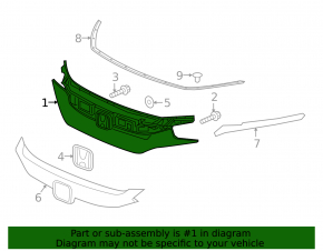 Radiator grille base Honda Civic X FC 19-21