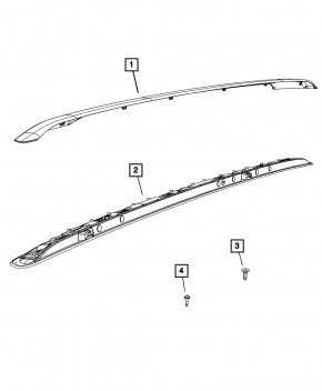 Left longitudinal roof rail for Jeep Grand Cherokee WL 21-25, 2 parts, long