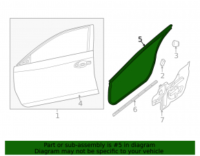 Front left door seal Nissan Altima 13-18