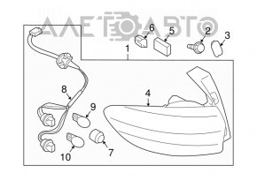 Light outer wing left Subaru b9 Tribeca