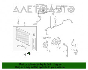 Bracket radiator air conditioner condenser lower right Lexus RX350 10-15 plastic