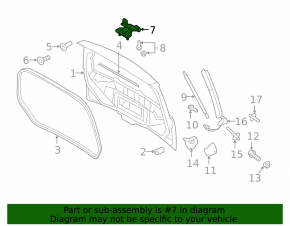 Left tailgate hinge Ford Flex 09-19