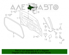 Left tailgate hinge Ford Flex 09-19