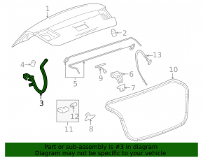 Trunk lid hinge left Chevrolet Cruze 11-15
