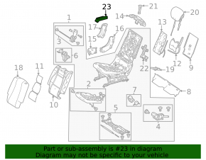 Rear right seat runner plug front right Mercedes X167 GLS 450 20-22 black, butt