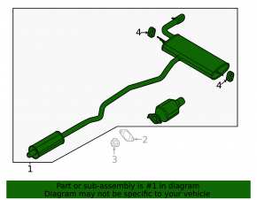 Exhaust line for 1 pipe Ford Fusion mk5 13-20 2.0 hybrid, plug-in with catalytic converter, rusty, studs sawed off