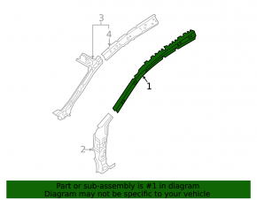Roof pillar front right Nissan Rogue 14-20