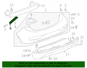 Right rear bumper mount for Chevrolet Bolt 17-21