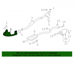 Exhaust manifold with catalytic converter Subaru Legacy 15-19