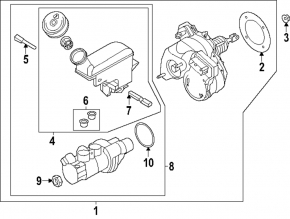 Brake booster assembly for Nissan Ariya 23-25 without autopilot