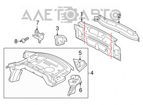Rear panel of the Audi A6 C7 12-18, 2 parts, on the body, black, tear