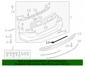 Bracket for the foot-operated trunk opening sensor for the Audi A6 C8 19-24