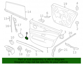 Speaker grille (tweeter) rear left door BMW X5 E70 07-13 black
