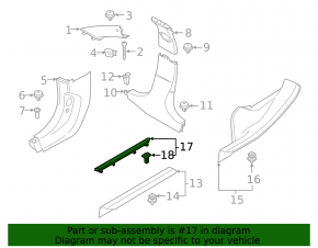 Front left outer door sill trim for BMW 3 G20 20-22, chrome, M340i lettering