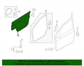 Front Right Door Panel Subaru XV Crosstrek 18-23