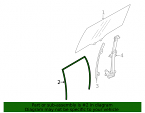 Rear left glass seal Subaru Forester 19-24 SK