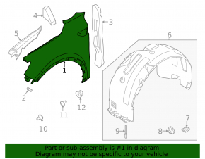 Front right wing Kia Sorento 25-26 hybrid