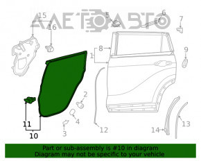 Door seal rear right Toyota Highlander 20-