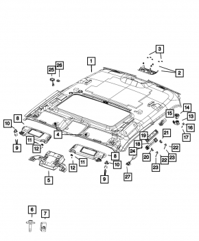 Roof Hook Rear Left Dodge Challenger 09-19 Black