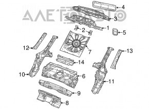The central ventilation shield of the Jeep Compass 17-26 is broken.