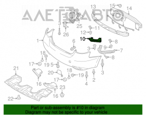 Left inner rear bumper mount for Suzuki Kizashi 10-15