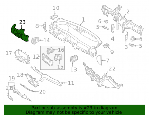 Left front panel trim for Kia Sportage 17-22, black