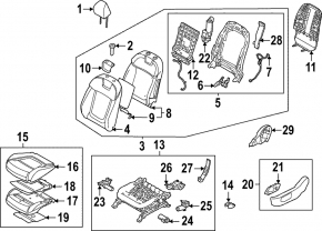Driver's seat lumbar support with motor for Hyundai Tucson 22-25