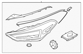 Right front headlight assembly Hyundai Tucson 19-21 LED adaptive