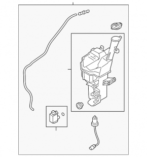 Kia Forte 4d 17-18 washer reservoir with motor, lid and sensor