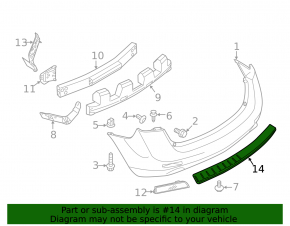 Rear bumper trim Nissan Murano z52 15- chrome