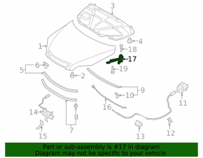 Hood hinge left Mazda3 03-08 HB FPS