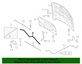 Rear bonnet seal Ford Mustang mk6 15-