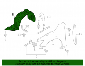 Front left mudguard Mazda 6 18-21