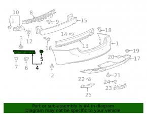 Rear bumper mount outer left Chevrolet Malibu 16-
