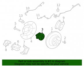 Rear left hub Volvo S60 11-18