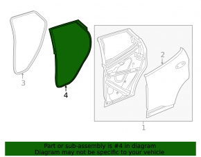 Door seal rear right Chevrolet Bolt 17-