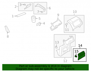 Black rear lower center console trim for Audi E-Tron 19-23 for cigarette lighter and USB Hub