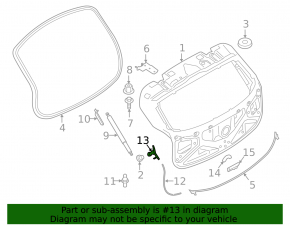 Left trunk door bumper BMW X2 F39 18-23 on the door