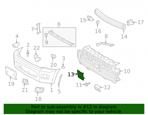 Front bumper center trim Toyota Sequoia 18-22