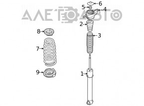 Rear left shock absorber Hyundai Sonata 20-23 2.5 FWD