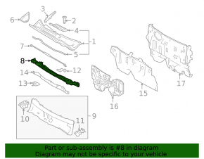Wiper pan metal Lexus NX200t NX300 NX300h 15-21