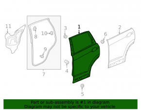 Bare rear right door for Honda CRV 12-16