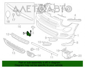 Fiat 500X 16-18 Front Bumper Tow Hook Cap