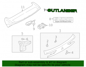 Mitsubishi Outlander 22-25 Outlander tailgate emblem