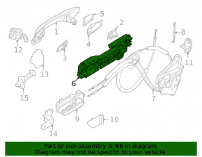 Rear right door handle mechanism Nissan Murano 25-26