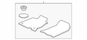 Set of floor mats for Honda CRZ 11-16