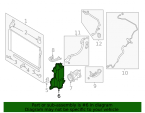 Right radiator deflector Infiniti Q50 14-15 3.7 broken fasteners